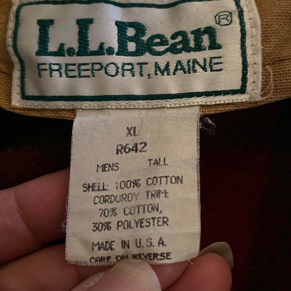 LL Bean VTG Chore Barn jacket removable wool flannel red green plaid lining USA - Picture 4 of 7